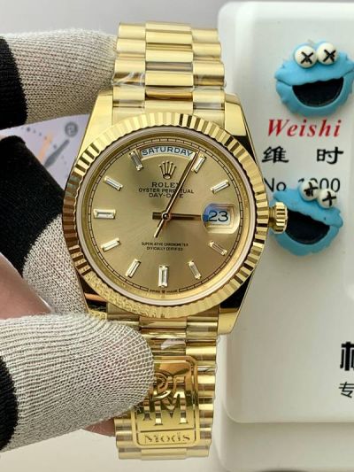 DD 2836/3255 Movement Gold Dial Gold President Band Fluted Bezel Rolex Watch